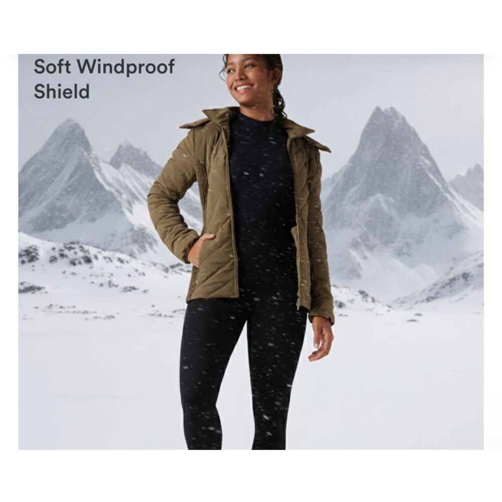 New Halara PuffFlex Removable Hood Shirred Casual Padded Jacket with Pockets - Picture 4 of 10